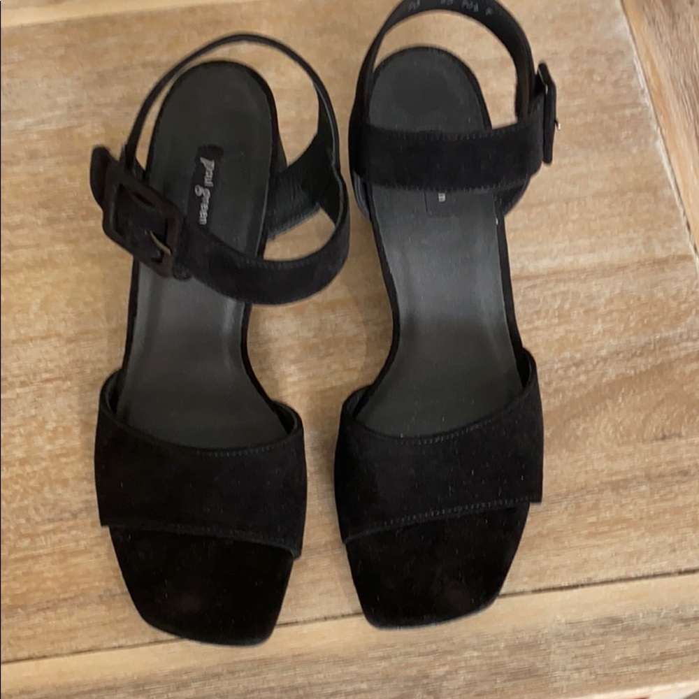 Paul Green black suede sandals
